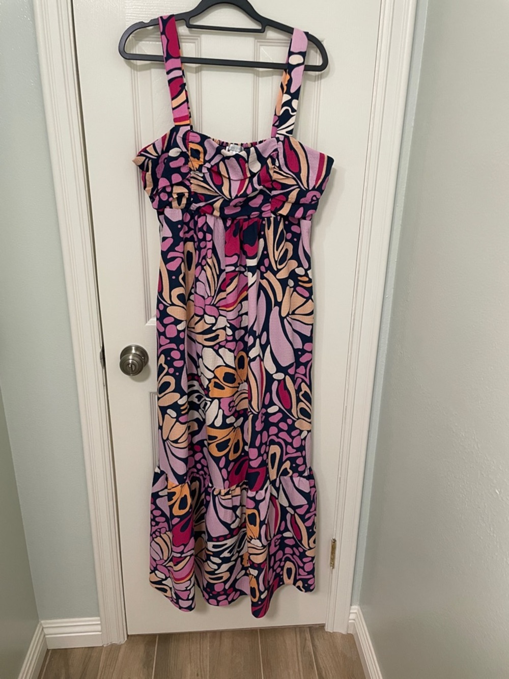 London Times Pink, Purple & Peach Floral Maxi Dress